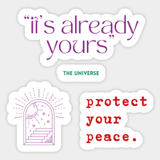 Group of stickers protect your peace Sticker